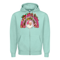 Seafoam pink christmas rainbow Zipper Hoodie - AdoDesignShop