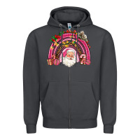 Smoke pink christmas rainbow Zipper Hoodie - AdoDesignShop