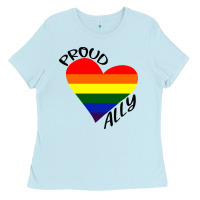 Baby Blue proud ally lgbt heart gay pride month Ladies Tee - artisFamous