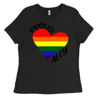 Black proud ally lgbt heart gay pride month Ladies Tee - artisFamous