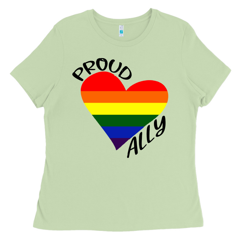 Proud Ally Lgbt Heart Gay Pride Month Ladies Tee by artisFamous | Teevron