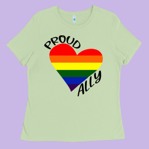 Proud Ally Lgbt Heart Gay Pride Month Ladies Tee Designed By Artisfamous