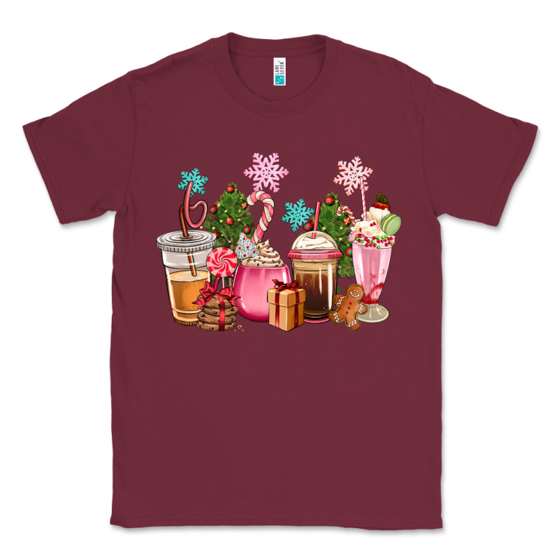 Pink Christmas Coffe Cups Classic Tee by CowGirlArtShop | Teevron