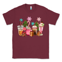 Burgundy pink christmas coffe cups Classic Tee - CowGirlArtShop