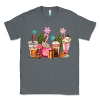 Charcoal Heather pink christmas coffe cups Classic Tee - CowGirlArtShop