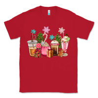 Red pink christmas coffe cups Classic Tee - CowGirlArtShop