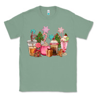 Sage pink christmas coffe cups Classic Tee - CowGirlArtShop