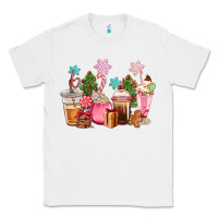 White pink christmas coffe cups Classic Tee - CowGirlArtShop