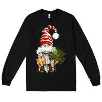 Black Christmas Gnome With Cookie Long Sleeve Tee - BundleAndBundleShop