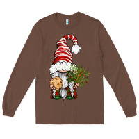 Chestnut Christmas Gnome With Cookie Long Sleeve Tee - BundleAndBundleShop