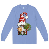 Colony Blue Christmas Gnome With Cookie Long Sleeve Tee - BundleAndBundleShop