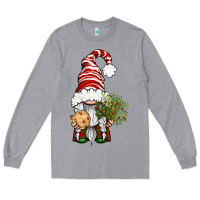 Heather Grey Christmas Gnome With Cookie Long Sleeve Tee - BundleAndBundleShop