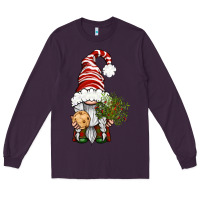 Plum Christmas Gnome With Cookie Long Sleeve Tee - BundleAndBundleShop