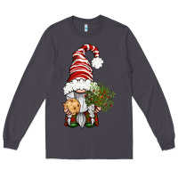 Smoke Christmas Gnome With Cookie Long Sleeve Tee - BundleAndBundleShop
