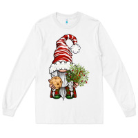 White Christmas Gnome With Cookie Long Sleeve Tee - BundleAndBundleShop