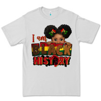 Dove Grey i am black history black girl peekaboo juneteenth Premium Tee - CowGirlArtShop