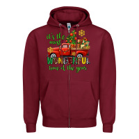 Burgundy its the most wonderful time of the year Zipper Hoodie - AdoDesignShop