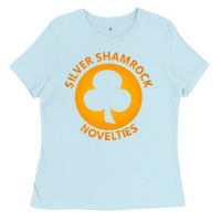 Baby Blue silver shamrock novelties Ladies Tee - artisFamous