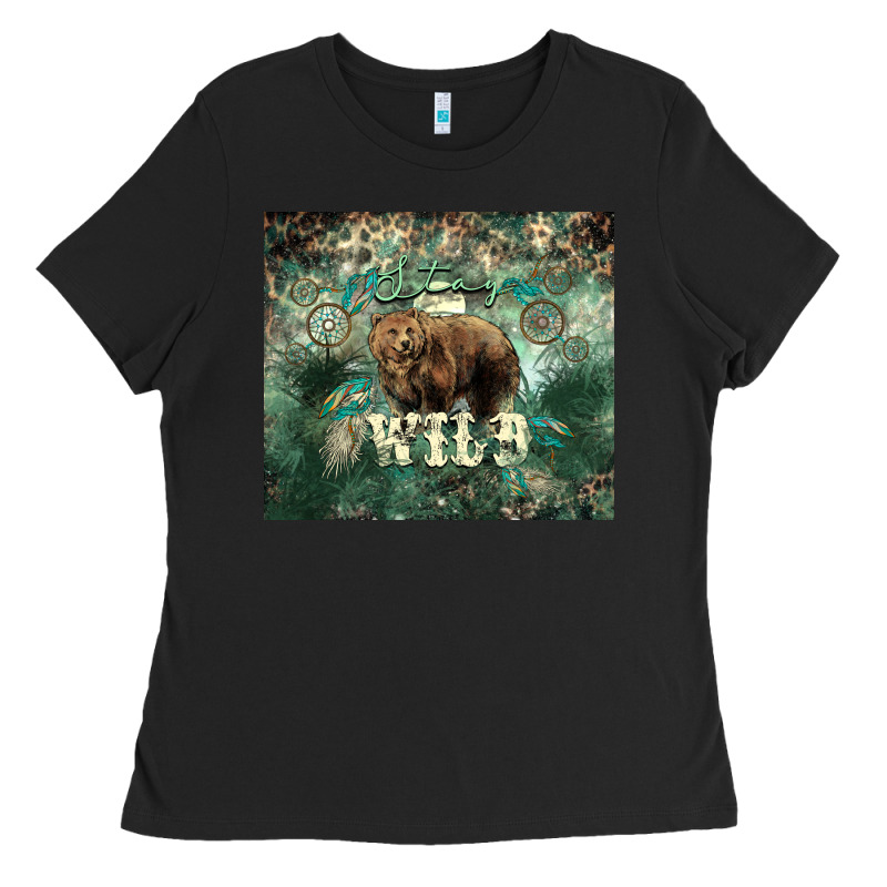 Stay Wild Bear Tumbler Ladies Tee by HowdyJamesFarm | Teevron
