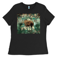 Black Stay wild Bear tumbler Ladies Tee - HowdyJamesFarm