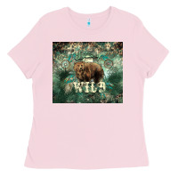 Bubblegum Pink Stay wild Bear tumbler Ladies Tee - HowdyJamesFarm