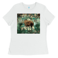 White Stay wild Bear tumbler Ladies Tee - HowdyJamesFarm