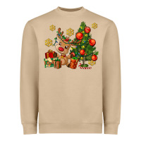 Mushroom reindeer and christmas tree Heavyweight Sweatshirt - AdoDesignShop