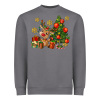 Storm reindeer and christmas tree Heavyweight Sweatshirt - AdoDesignShop
