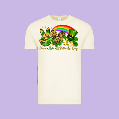 Peace Love St. Patrick's Day Vintage Tee Designed By Oliviacreatesart
