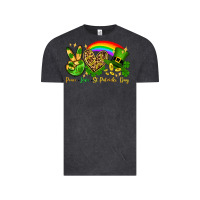 Vintage Black Peace love St. Patrick's Day Vintage Tee - OliviaCreatesArt