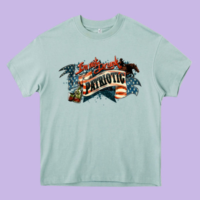 I'm Not Drunk I'm Patriotic Heavy Core Tee Designed By Howdyjamesfarm