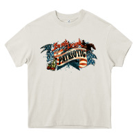 Cream I'm not drunk I'm patriotic Heavy Core Tee - HowdyJamesFarm
