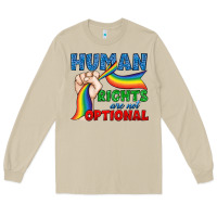 Mushroom Human Rights Are Not Optional Long Sleeve Tee - BundleAndBundleShop