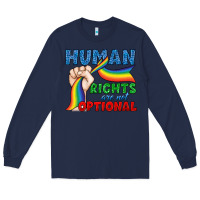 Navy Human Rights Are Not Optional Long Sleeve Tee - BundleAndBundleShop