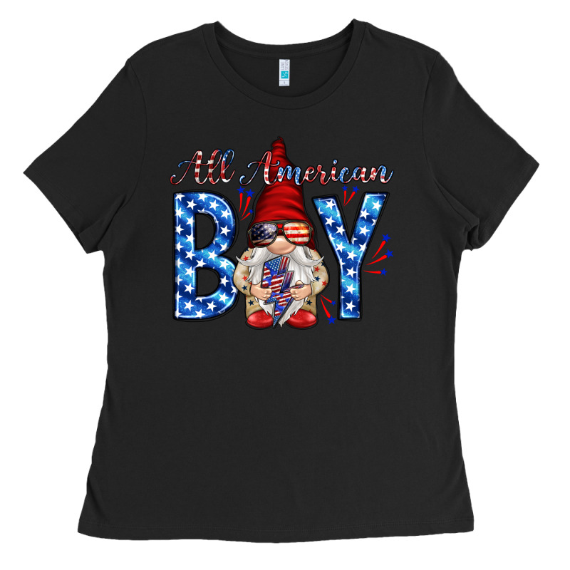 All American Boy With Gnome Ladies Tee by HowdyJamesFarm | Teevron