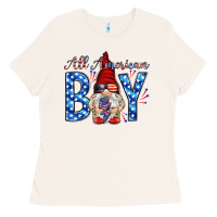 Bone All American boy with gnome Ladies Tee - HowdyJamesFarm