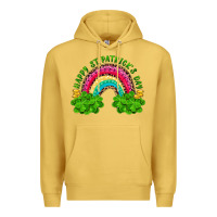 Antique Gold Happy St. Patrick's Day Rainbow And Shamrock Premium Hoodie - RanaPortraitStore