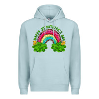 Blue Mist Happy St. Patrick's Day Rainbow And Shamrock Premium Hoodie - RanaPortraitStore