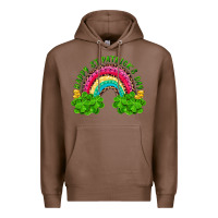 Chestnut Happy St. Patrick's Day Rainbow And Shamrock Premium Hoodie - RanaPortraitStore