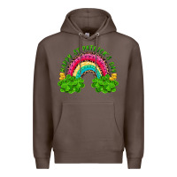 Coffee Happy St. Patrick's Day Rainbow And Shamrock Premium Hoodie - RanaPortraitStore