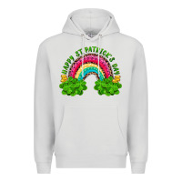 Dove Grey Happy St. Patrick's Day Rainbow And Shamrock Premium Hoodie - RanaPortraitStore