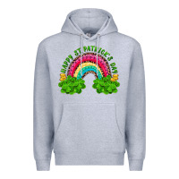 Heather Grey Happy St. Patrick's Day Rainbow And Shamrock Premium Hoodie - RanaPortraitStore