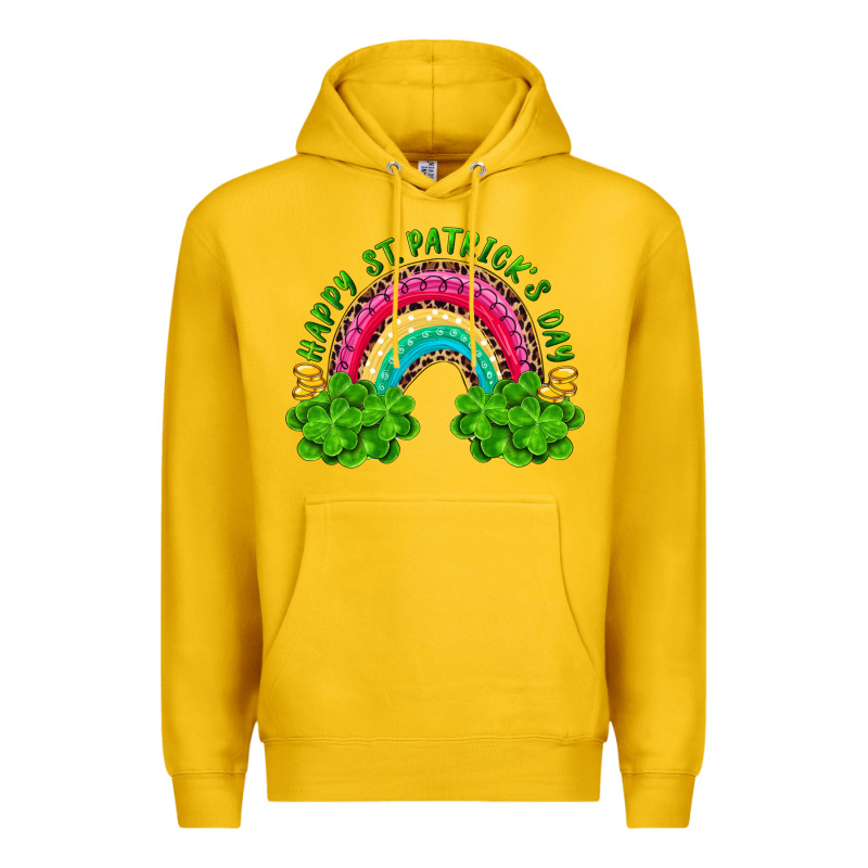 Happy St. Patrick's Day Rainbow And Shamrock Premium Hoodie by RanaPortraitStore | Teevron