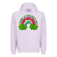 Lilac Happy St. Patrick's Day Rainbow And Shamrock Premium Hoodie - RanaPortraitStore