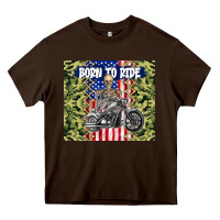 Chocolate Brown born to ride Heavy Core Tee - TumblerDesignByShophia