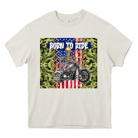 Cream born to ride Heavy Core Tee - TumblerDesignByShophia