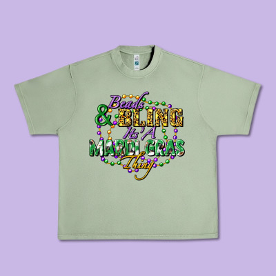 Beads And Bling It's' A Mardi Gras Thing Urban Heavy Tee Designed By Fadigitalartstudio