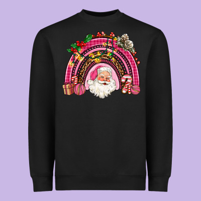 Pink Christmas Rainbow Heavyweight Sweatshirt Designed By Adodesignshop