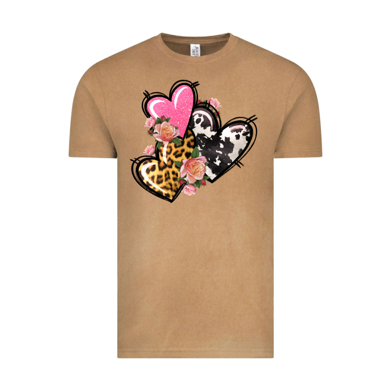 Pink Glitter Leopard Cowhide Hearts Valentine's Vintage Tee by FaDigitalArtStudio | Teevron