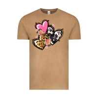 Vintage Camel Pink glitter leopard cowhide hearts Valentine's Vintage Tee - FaDigitalArtStudio